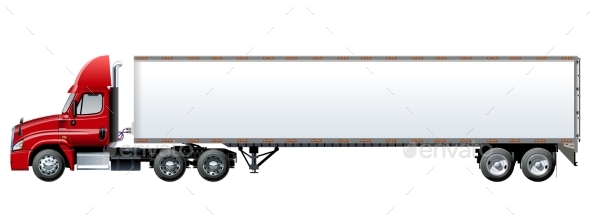 Vector Truck Template Isolated on White