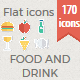 Food and Drinks Flat Paper icons