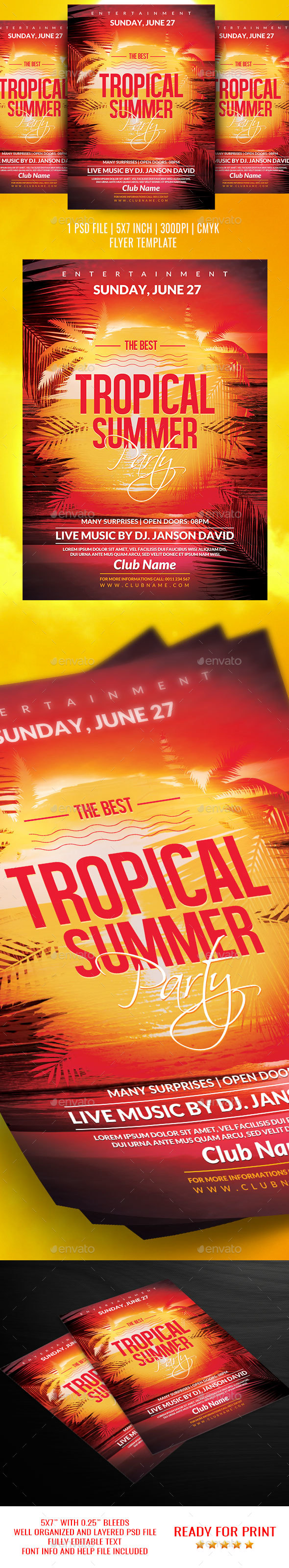 Tropical Summer Flyer Template