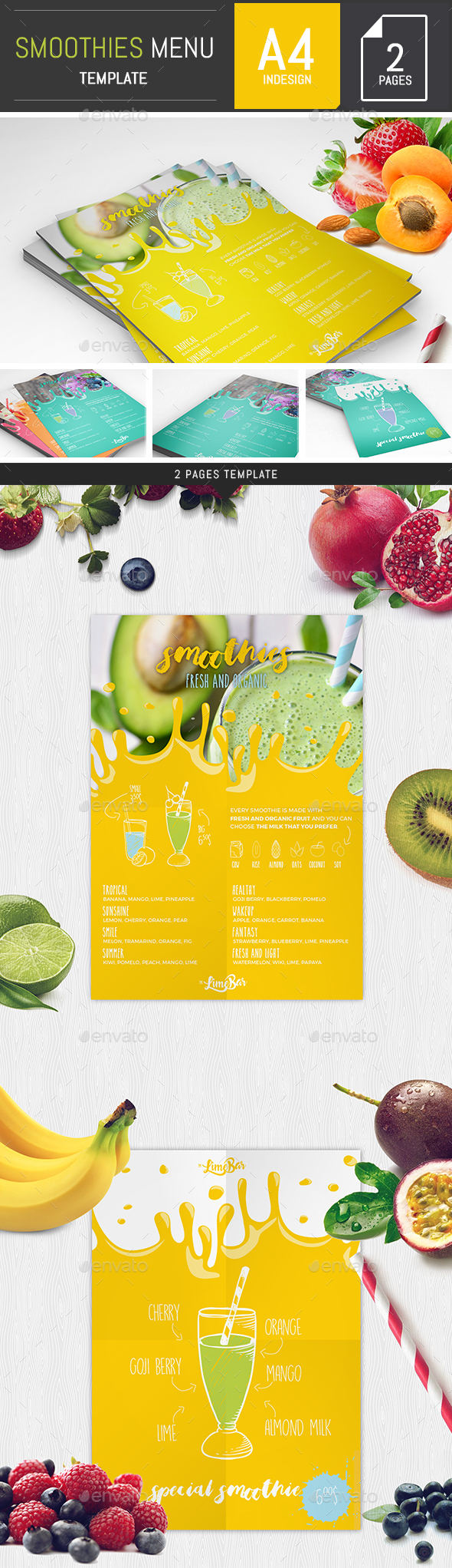 Smoothies Menu Template