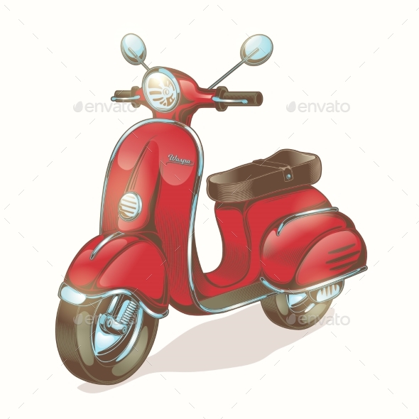 Red Scooter or Moped