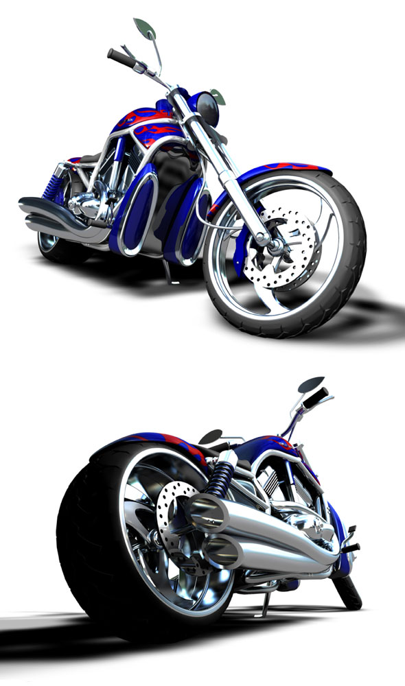 Custom Motorbike HD V-Rod - 3DOcean Item for Sale