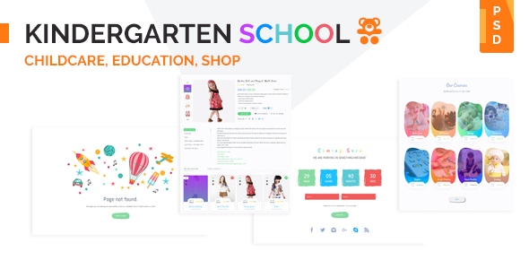 Kindergarten School PSD Template