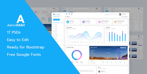 AdminDash - Dashboard for Admin - PSD Template