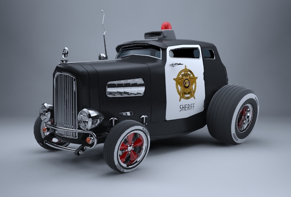 Hot Rod - Police / Sheriff Cartoon Car - 3DOcean Item for Sale