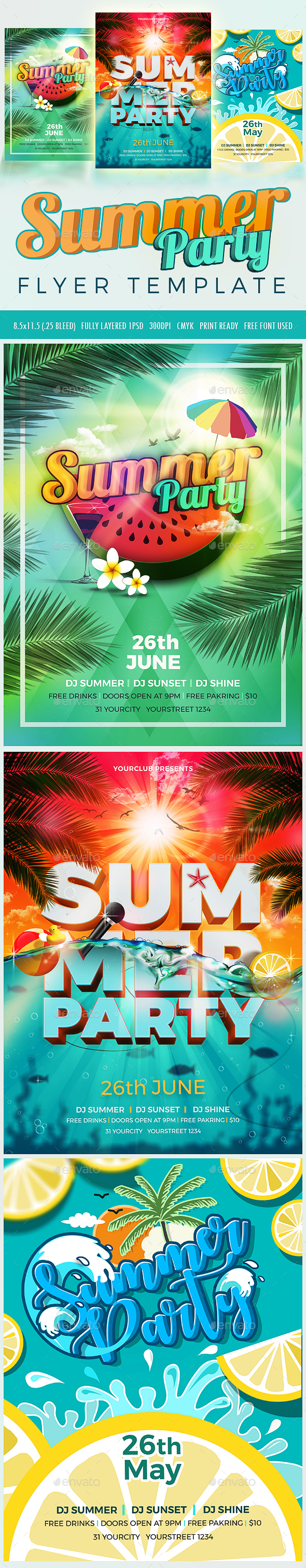 3 Summer Party Flyer