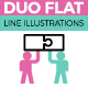 Flat Line Web Banner Illustrations