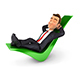 3D Businessman Relaxed on a Check Mark