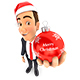 3D Businessman Christmas Bauble