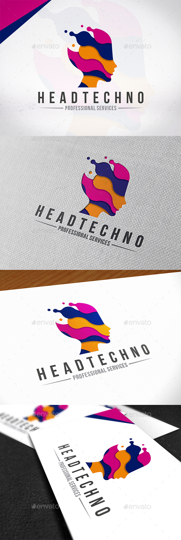 Technology Head Logo Template