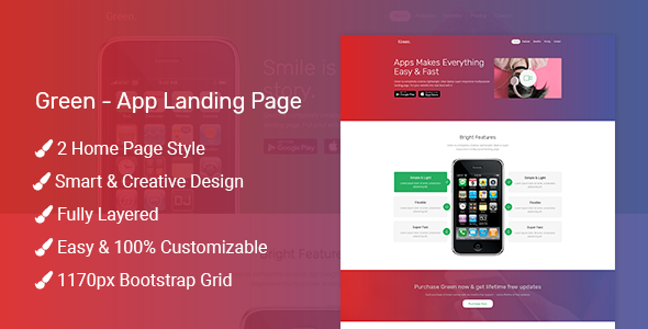 Green - App Landing Page
