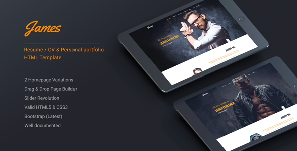 James - Resume/CV & Personal portfolio HTML Template