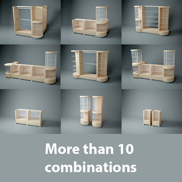 3DOcean 14 Modular Wooden furniture for shop 20129215 3DOcean 14 Modular Wooden furniture for shop 20129215