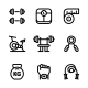 Workout, Fitness, Gym Icons for Web and App