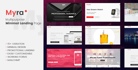 Myra - Multipurpose Minimal Landing Page Template