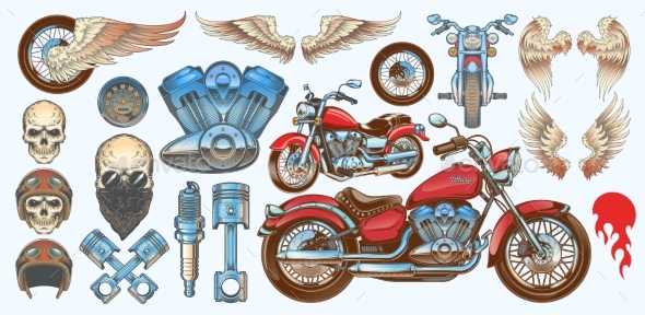 Set of Vector Illustrations, Icons of Vintage