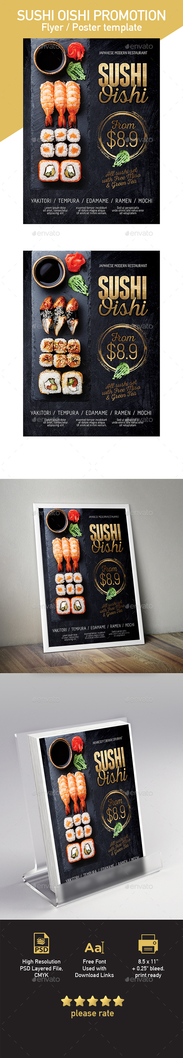 Japanese Sushi Flyer / Poster Template