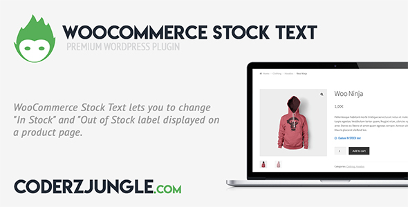 WooCommerce Stock text