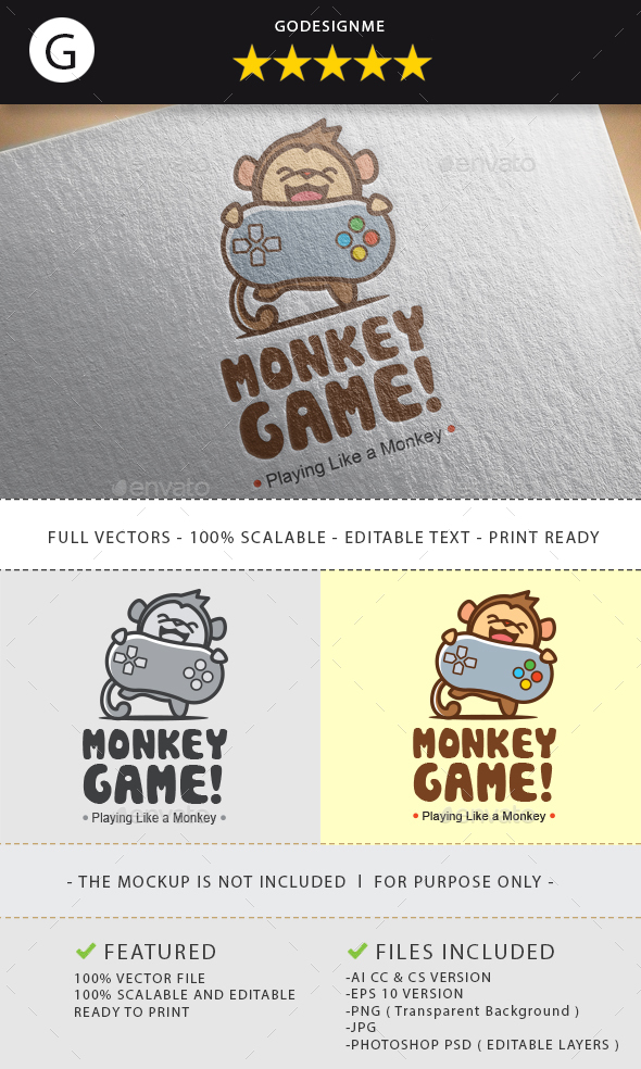 Monkey Game Logo Design