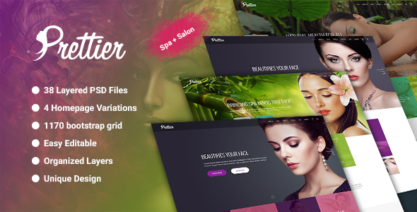Prettier - Beauty Salon & Spa PSD Template