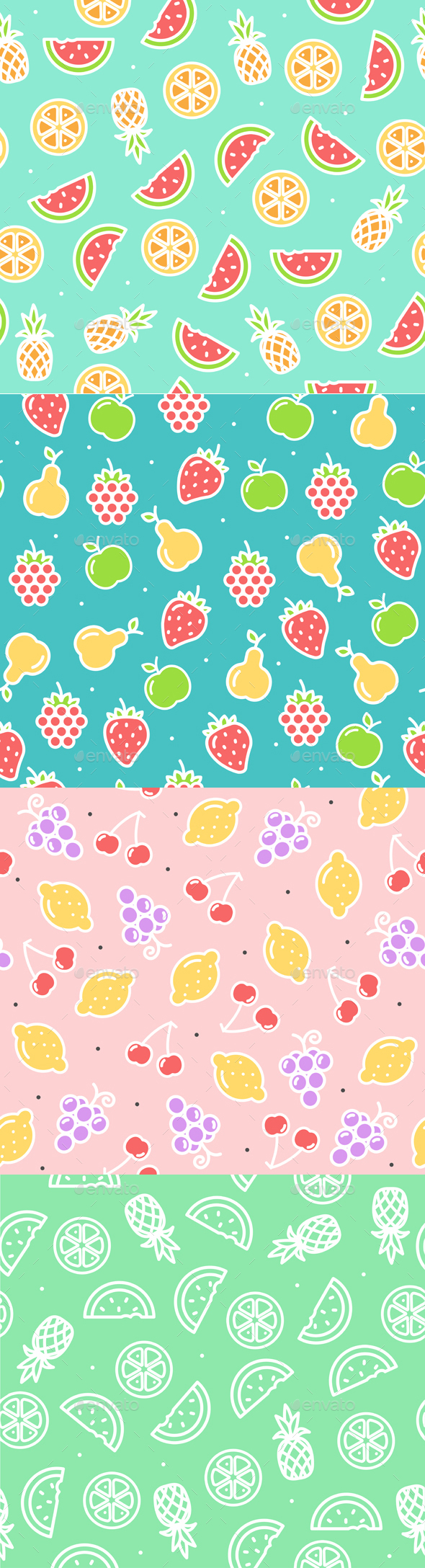 Fruit Background Pattern. Vector