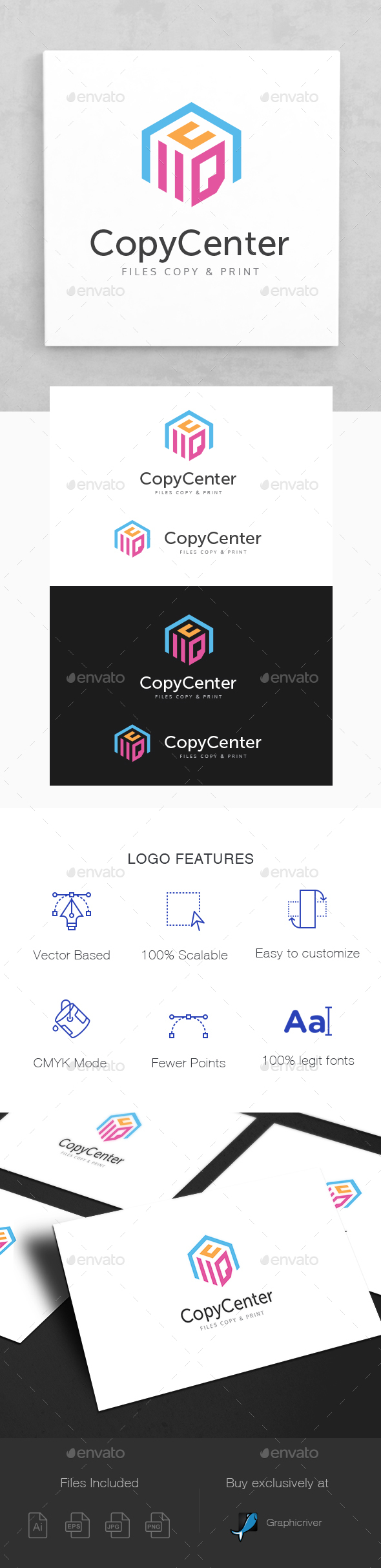 Files Copy & Print Center Logo Template