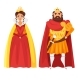 Cartoon Style Illustration of King and Queen