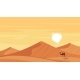 Vector Cartoon Style Background with Hot Desert