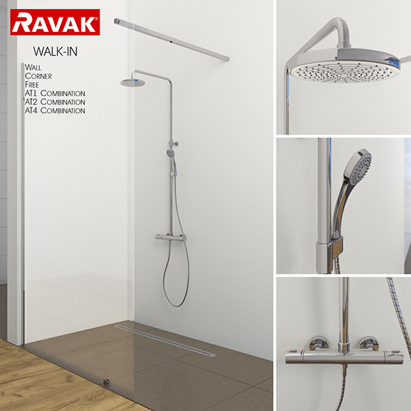 Shower room Ravak Walk-in - 3DOcean Item for Sale