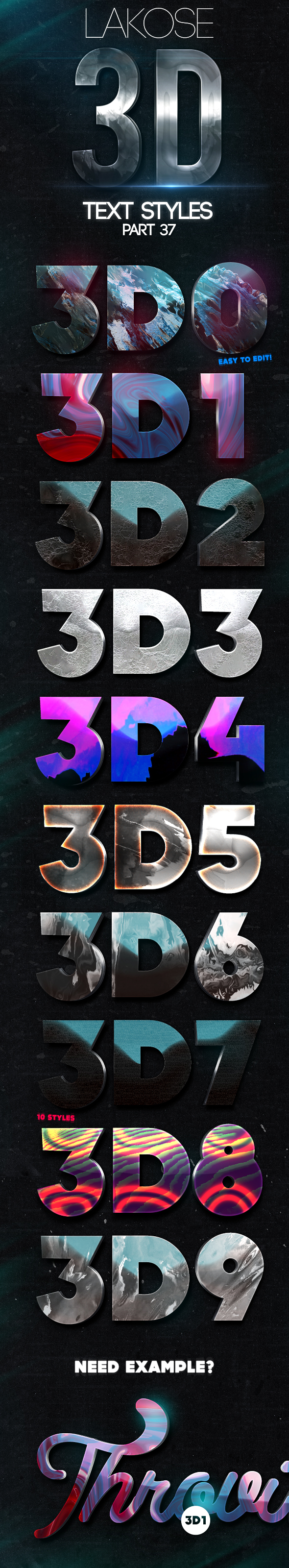 Lakose 3D Text Styles Part 37