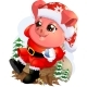 Pig in Santa Costume