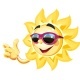 Smiling Sun in Sunglasses Show Okay