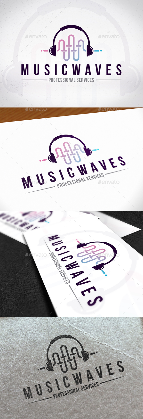 Music Waves Creative Logo