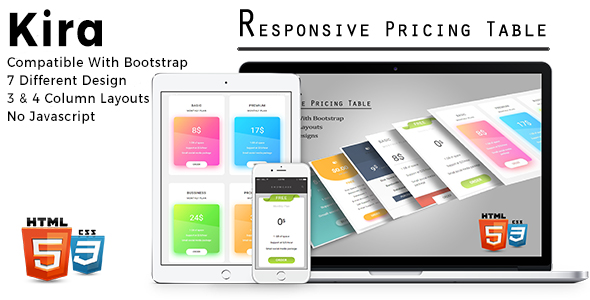 Kira - Responsive Pricing Tables