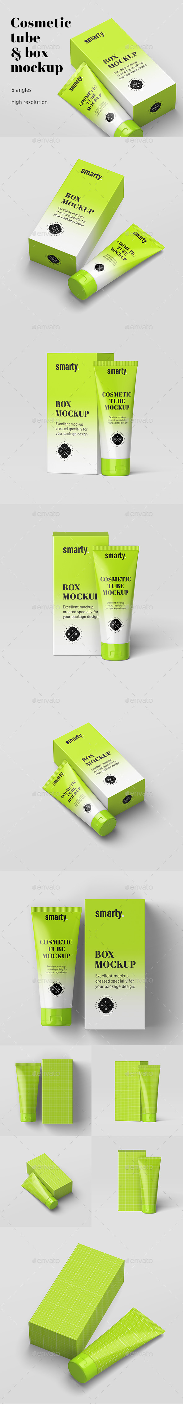 Cosmetic Tube & Box Mockup