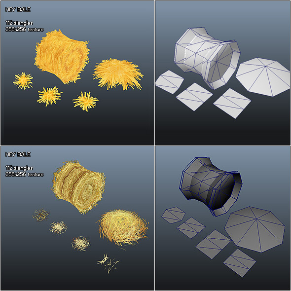 Low Poly Hay Bale - 3DOcean Item for Sale
