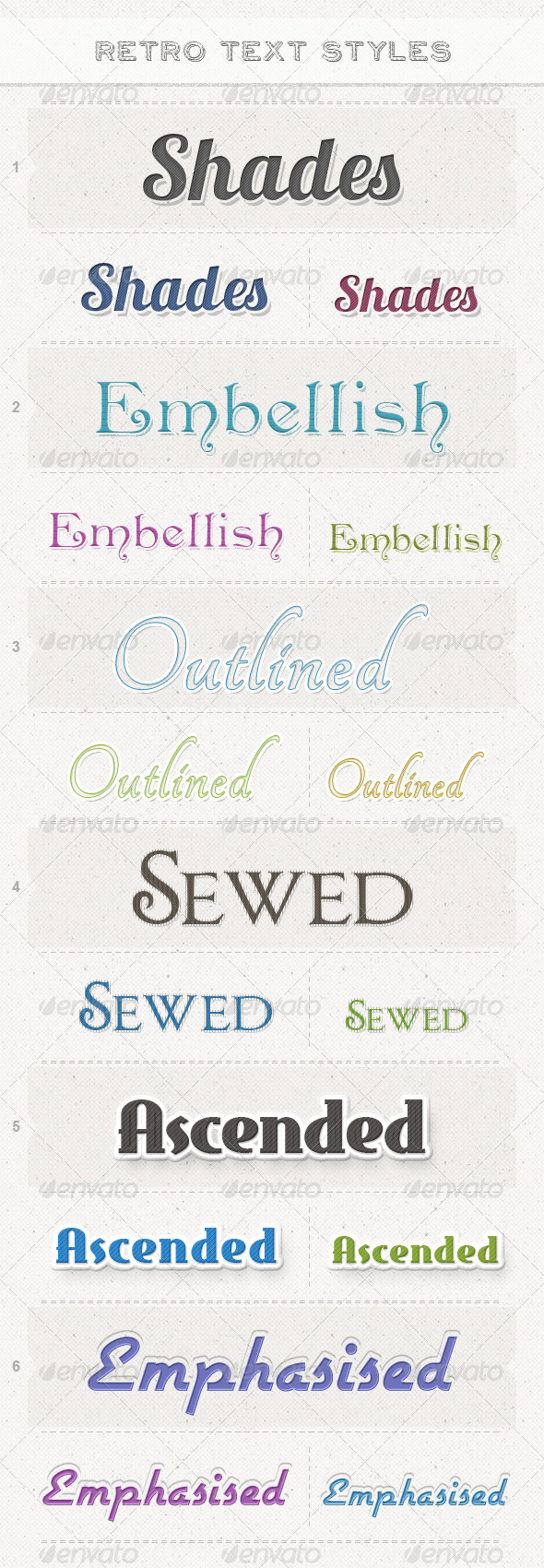 Retro Text Styles - Text Effects Styles