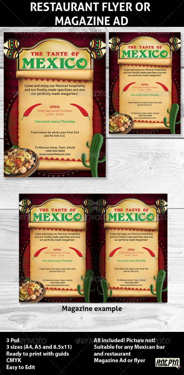 Restaurant Magazine Ads or flyers 4