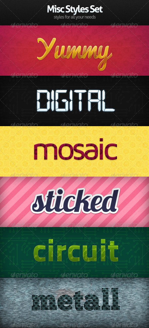Misc Styles Set - Text Effects Styles