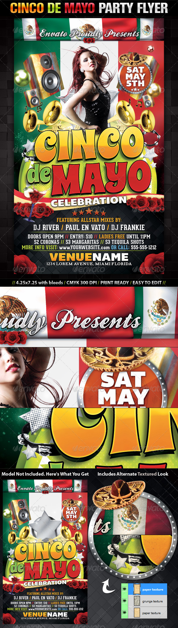 Cinco De Mayo Party Flyer Template