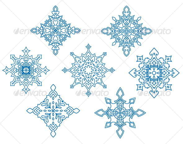 Set of snowflakes Set of snowflakes