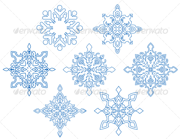 Set of snowflakes Set of snowflakes