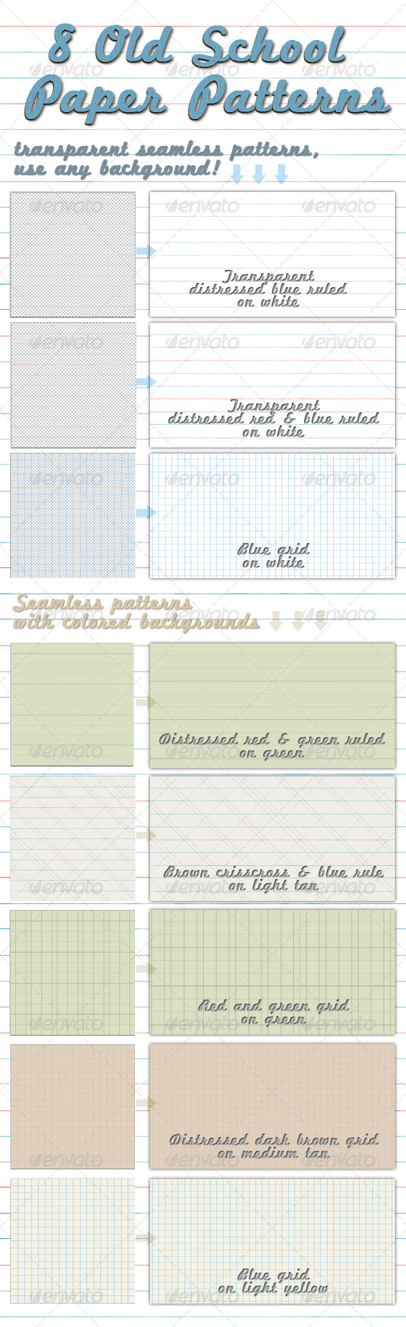 Old School Paper Patterns - Photoshop Add-ons