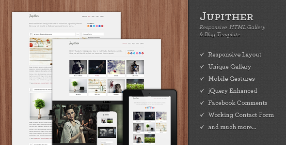 Jupither - Responsive HTML Gallery & Blog Template