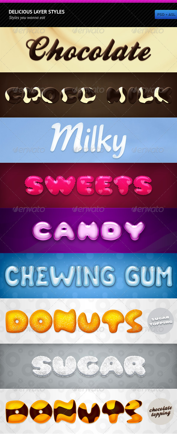 Delicious Layer Styles - Text Effects Styles
