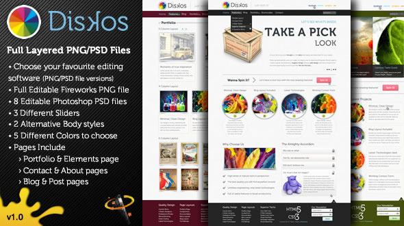 Diskos - Creative PSD Website Template