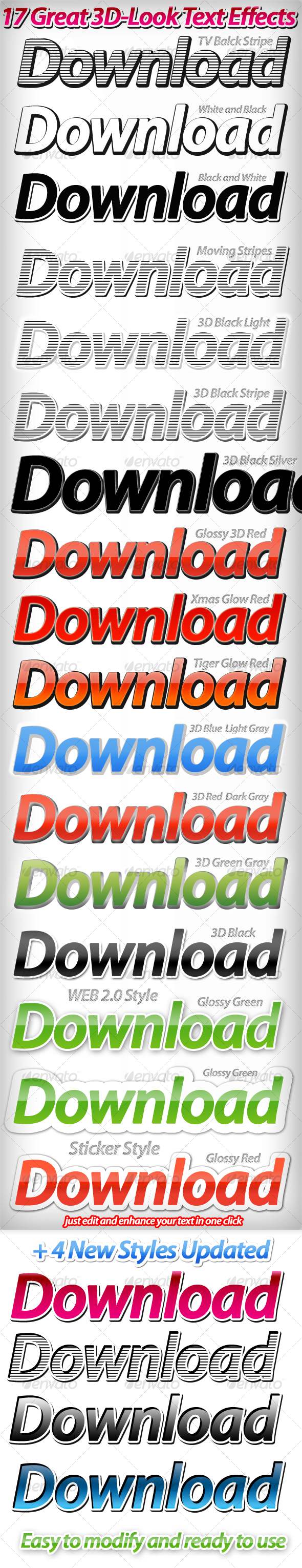 17 Great 3D-Look Text Effects - Text Effects Styles