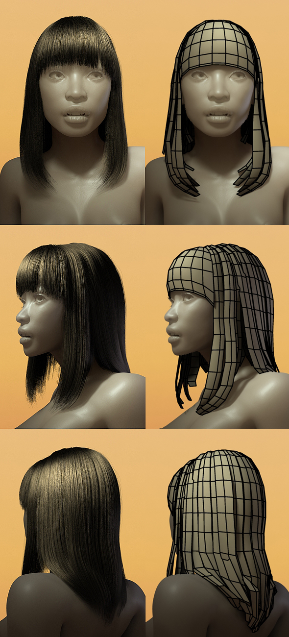 Female Hair Style 001 - 3DOcean Item for Sale