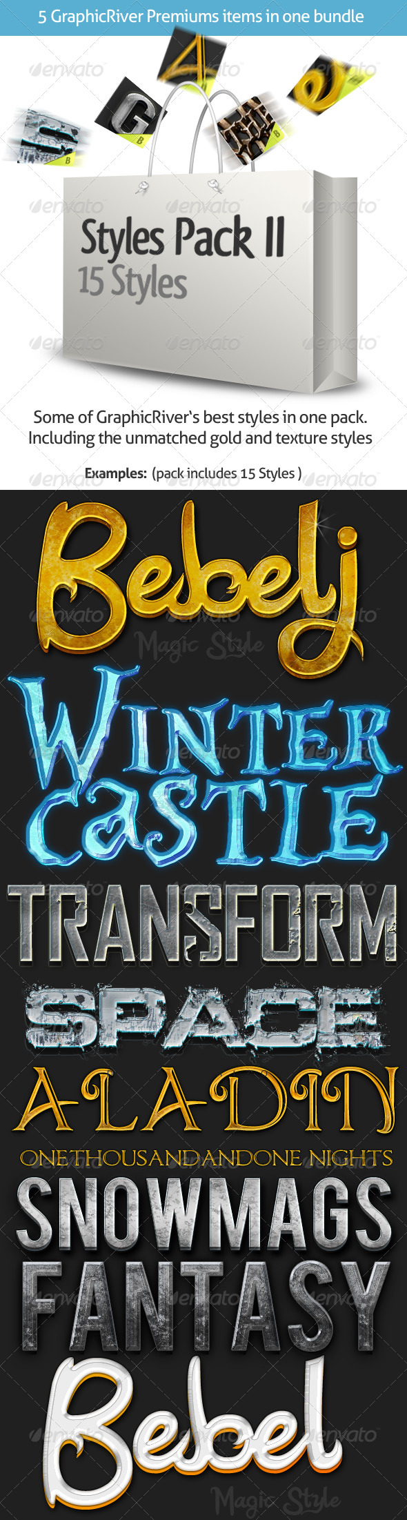 Styles Pack II Premium Photoshop Styles - Text Effects Styles