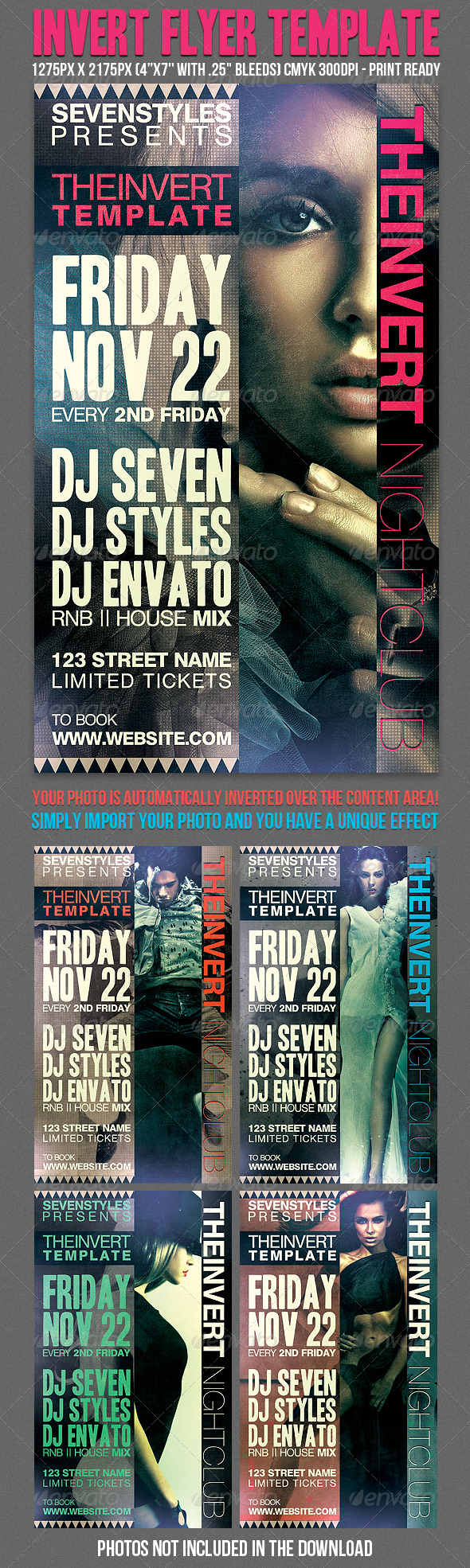 Invert Flyer Template - Clubs & Parties Events